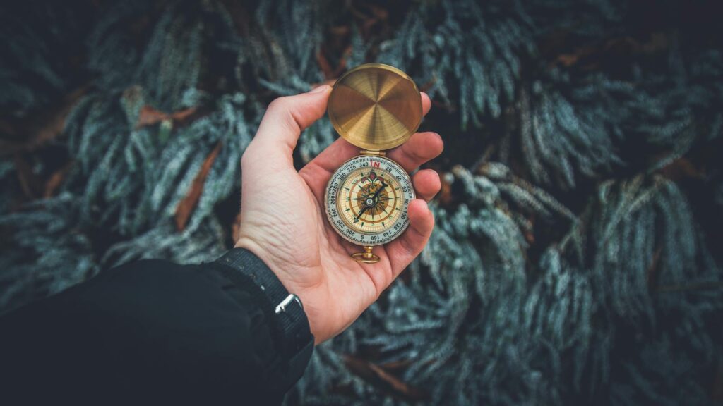 pexels-photo-841286-841286 A close-up shot of a hand holding a vintage compass against a natural background.